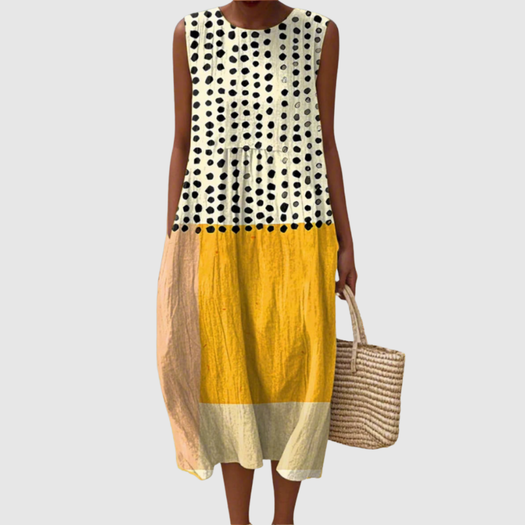 Juniper™ | Polka Colorblock Midi Dress